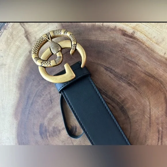 G snake fashion belt size 105cm black/gold - Picture 7 of 10